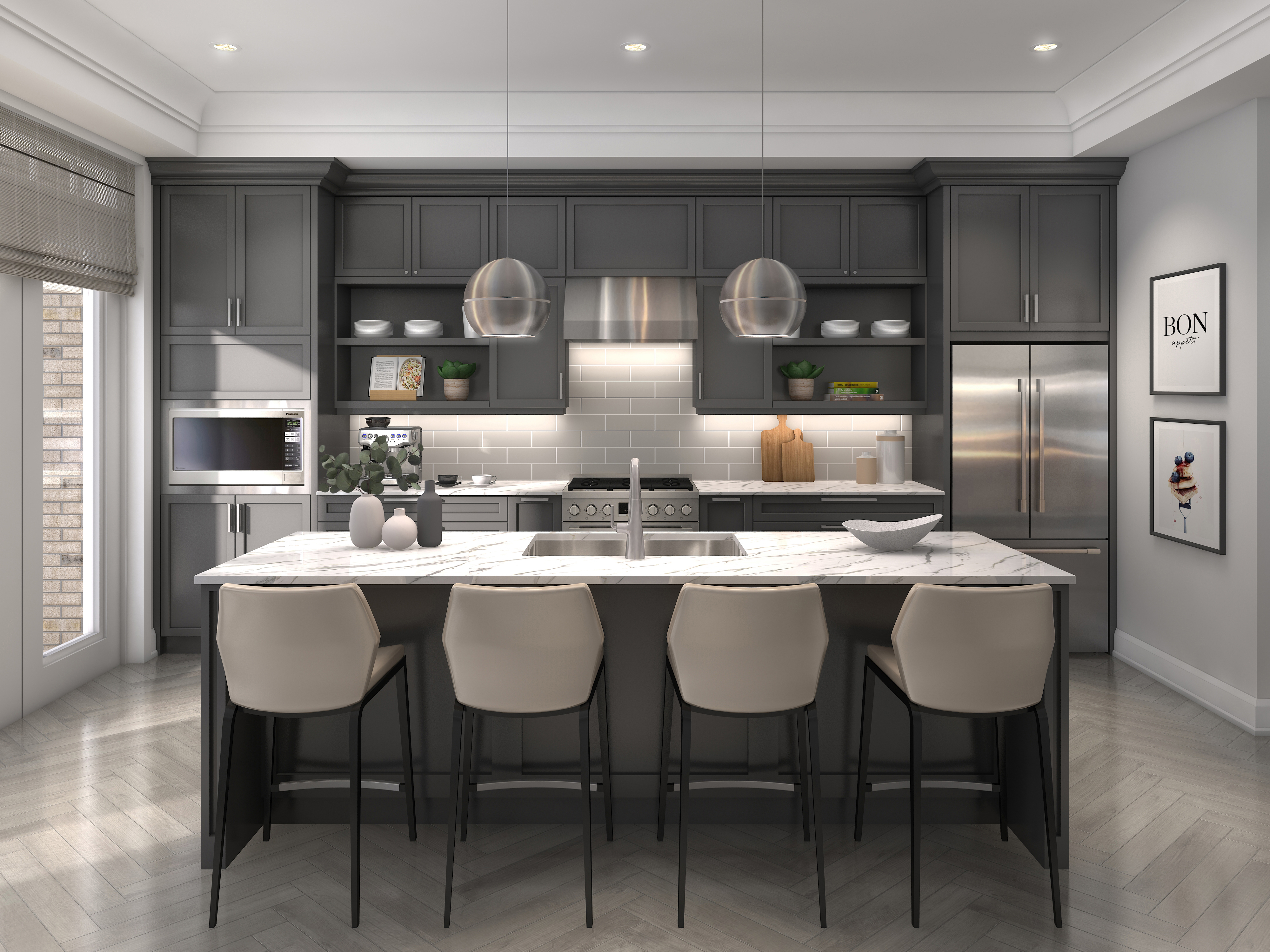 NY WALK kitchen rendering