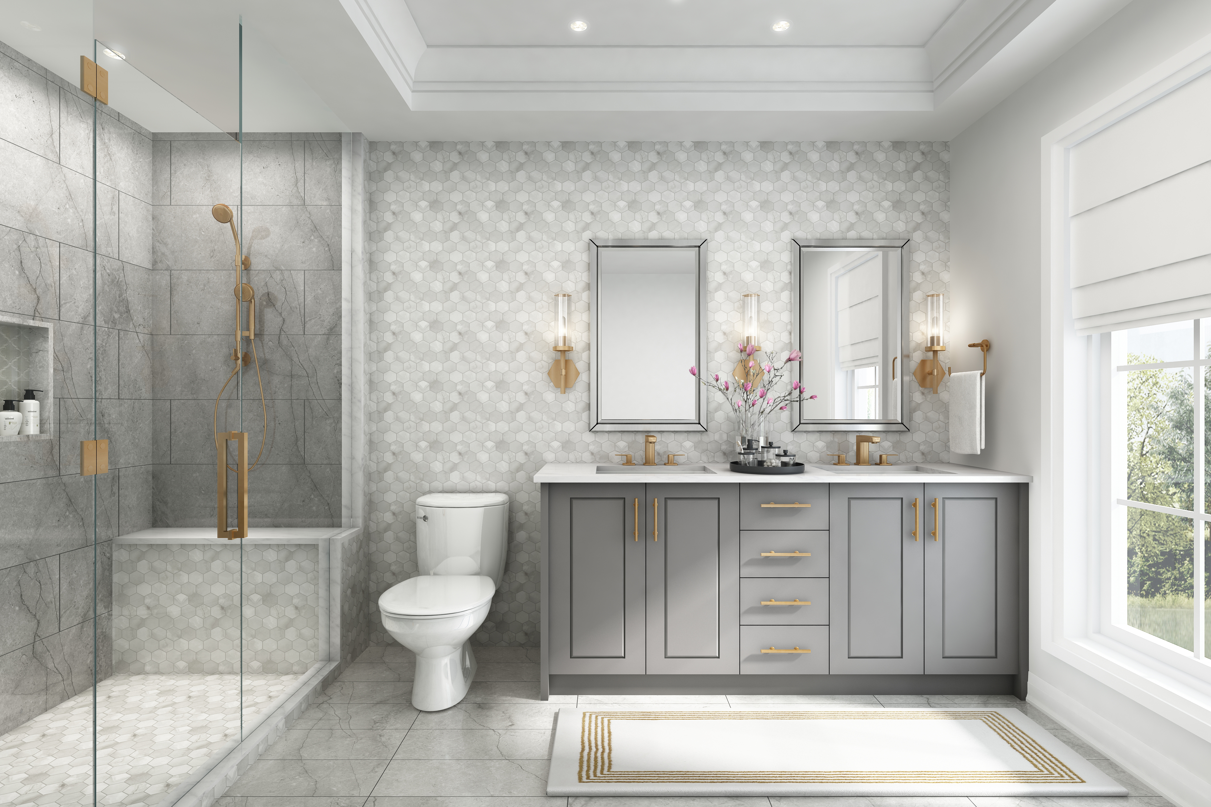 NY WALK bathroom finish rendering